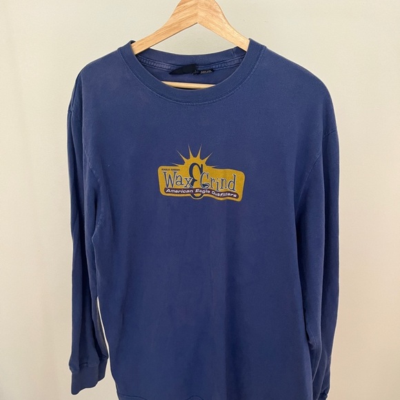American Eagle Outfitters Other - Y2K American Eagle Outfitters Wax & Grind Long Sleeve shirt blue and yellow